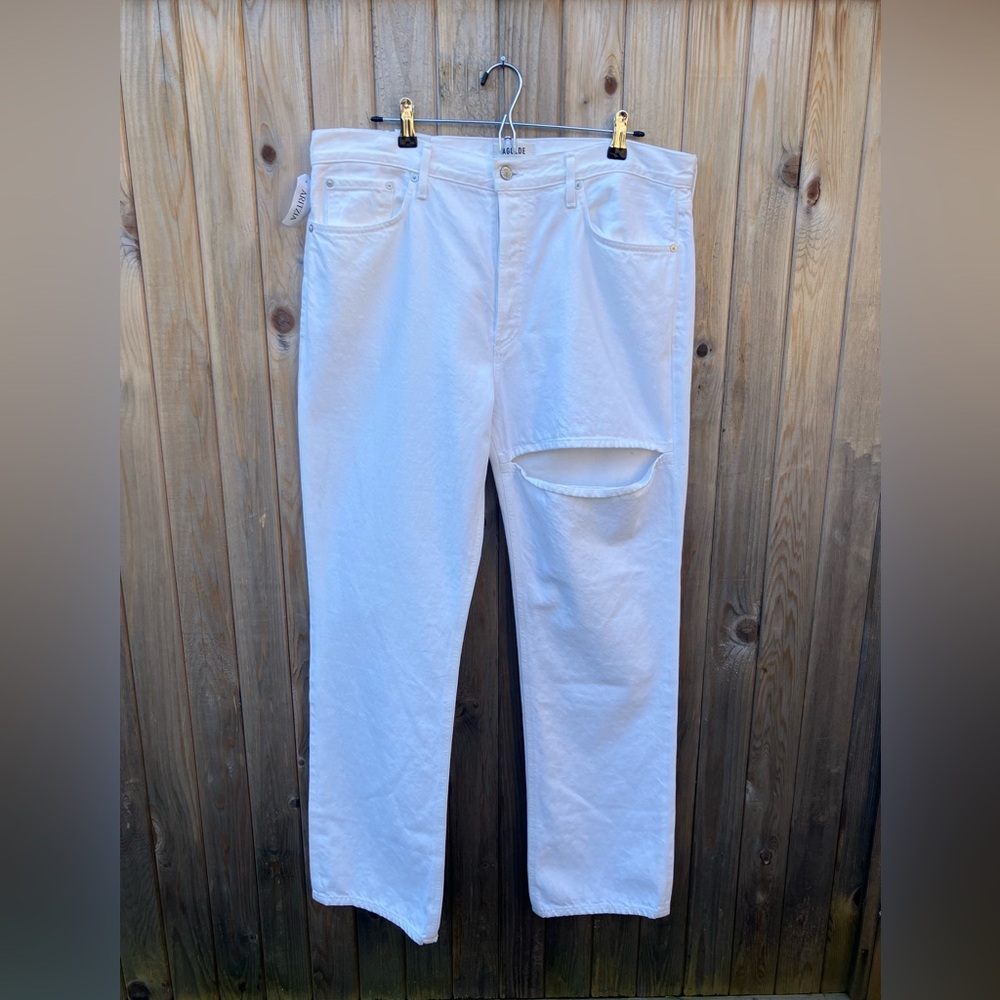 Agolde Women's Straight Leg Jeans - White